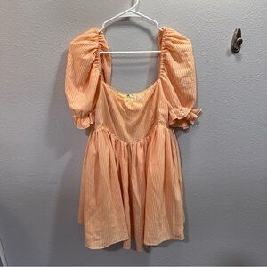 Mable Orange Yellow Pink Gingham Dress Large